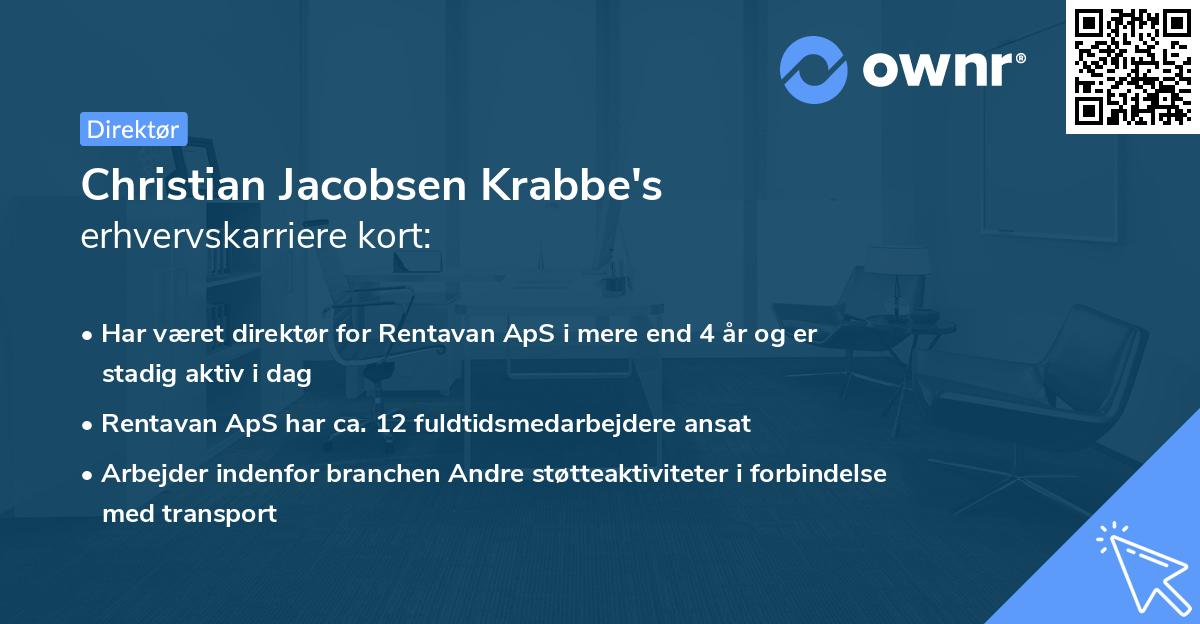 Christian Jacobsen Krabbe's erhvervskarriere kort