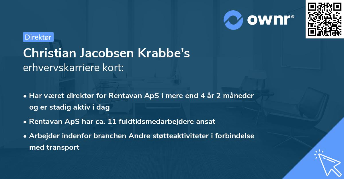Christian Jacobsen Krabbe's erhvervskarriere kort