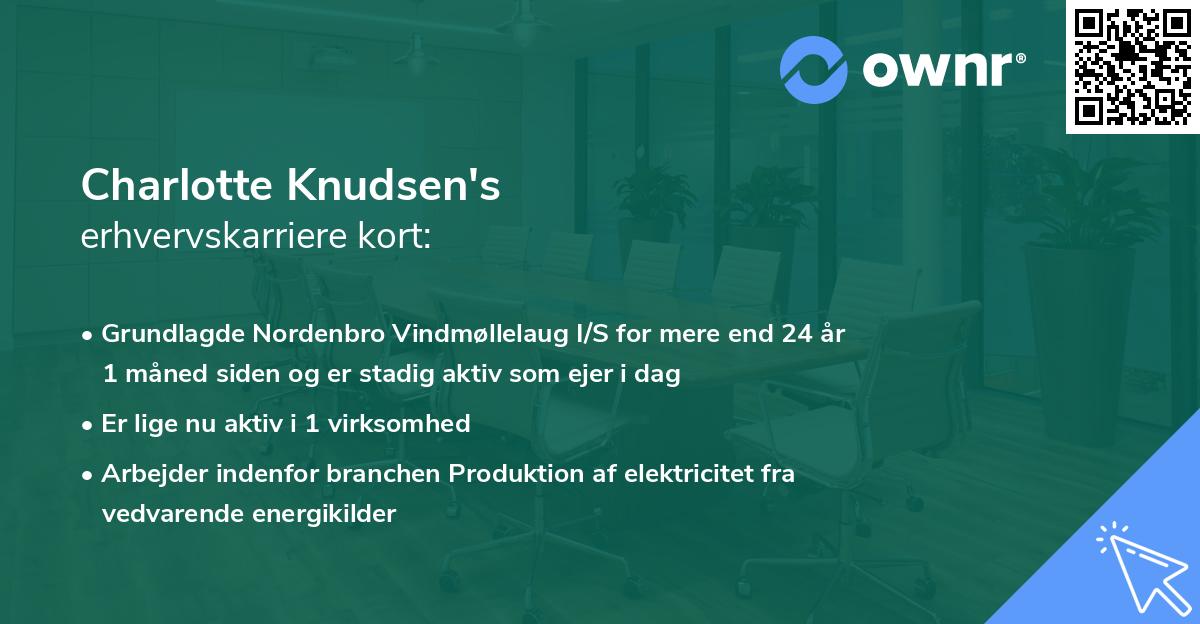 Charlotte Knudsen's erhvervskarriere kort