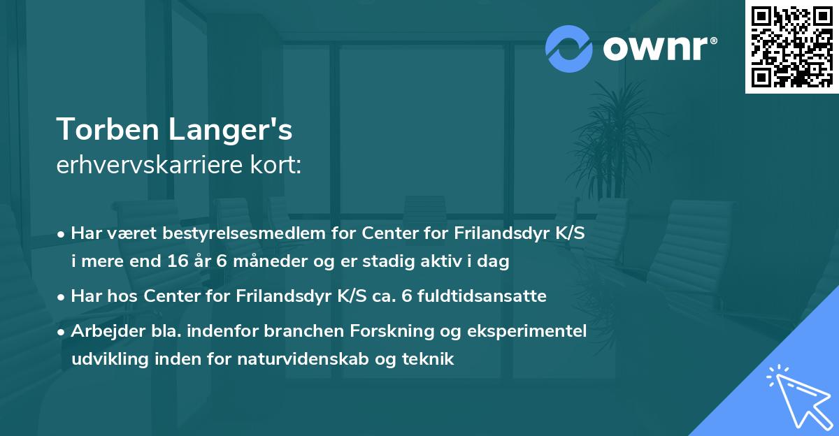 Torben Langer's erhvervskarriere kort