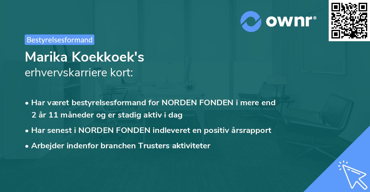 Marika Koekkoek's erhvervskarriere kort