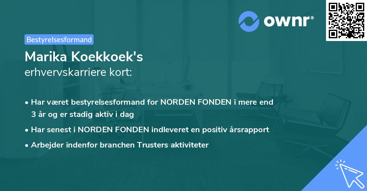 Marika Koekkoek's erhvervskarriere kort