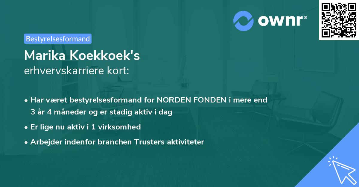 Marika Koekkoek's erhvervskarriere kort