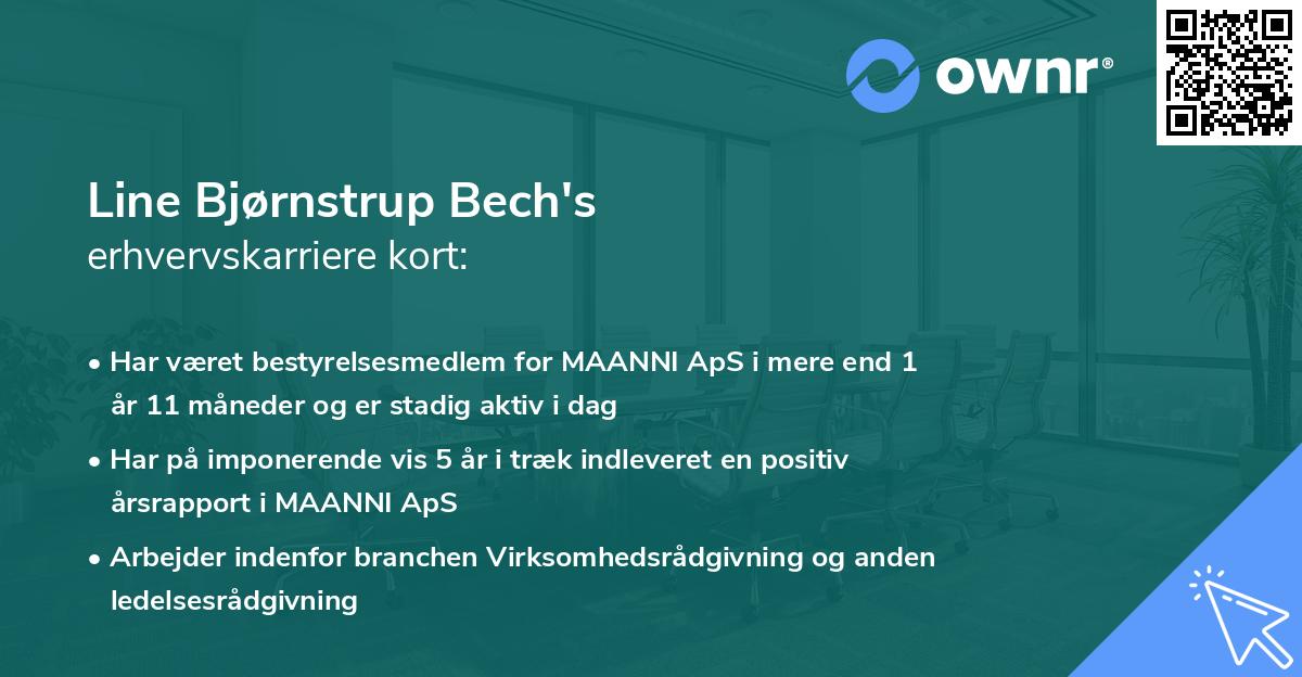 Line Bjørnstrup Bech's erhvervskarriere kort