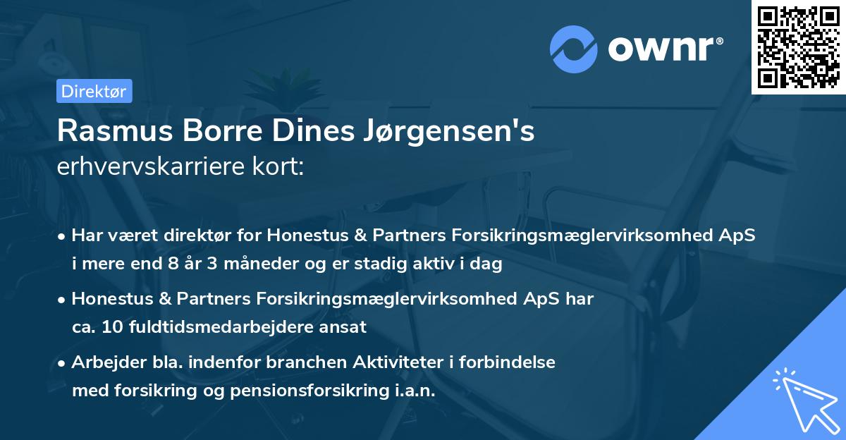 Rasmus Borre Dines Jørgensen's erhvervskarriere kort