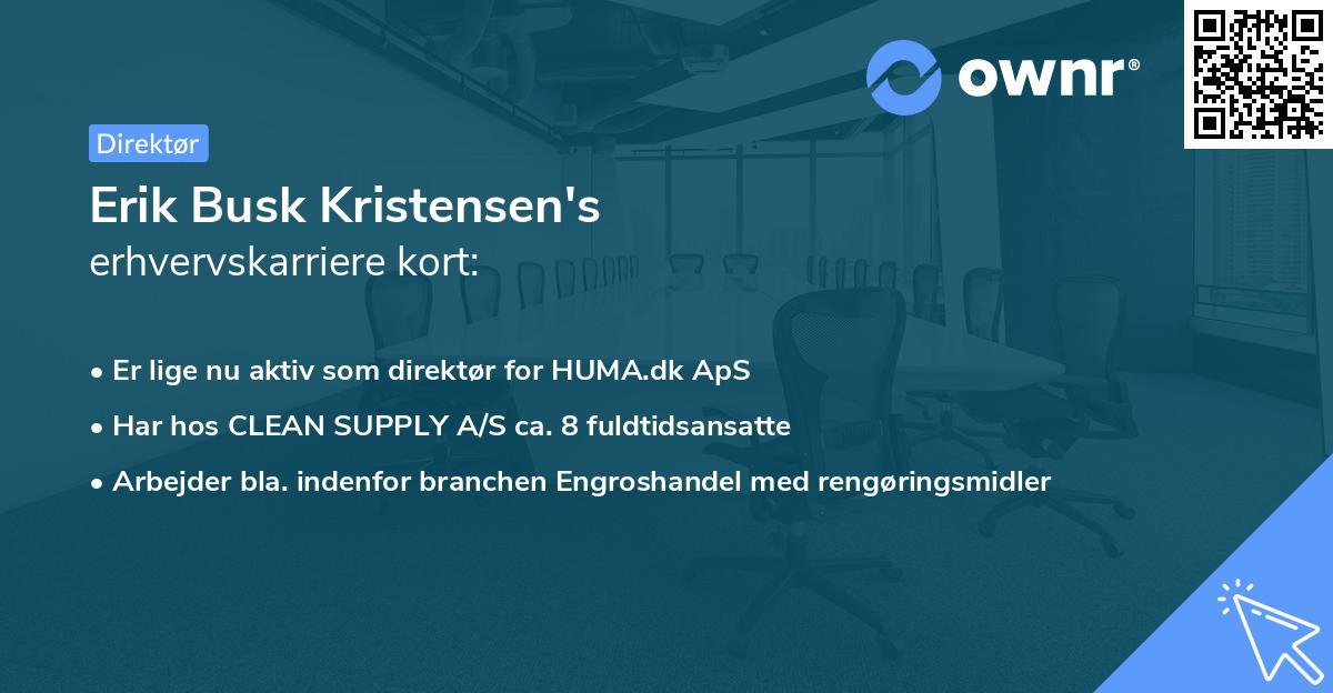 Erik Busk Kristensen's erhvervskarriere kort