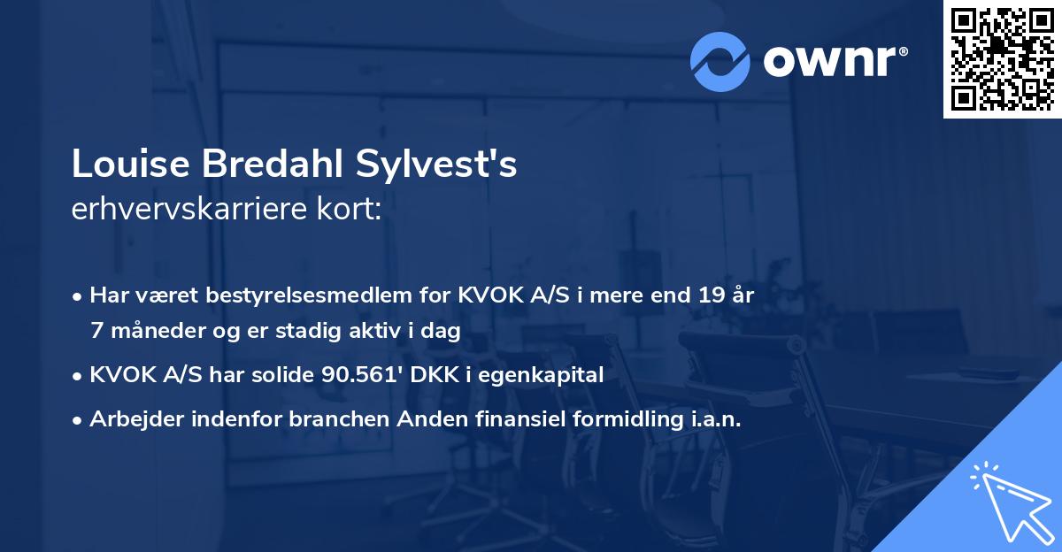Louise Bredahl Sylvest's erhvervskarriere kort