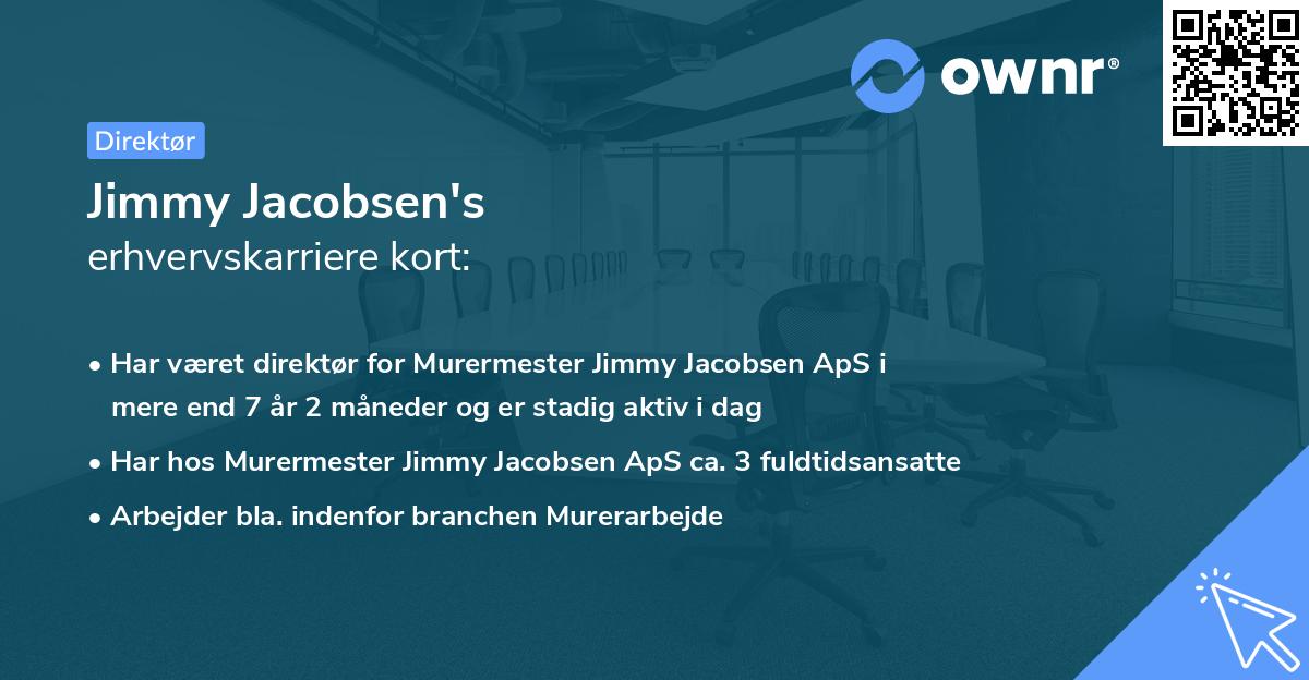 Jimmy Jacobsen's erhvervskarriere kort