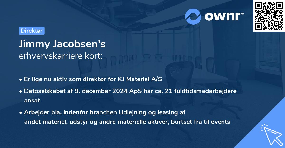 Jimmy Jacobsen's erhvervskarriere kort