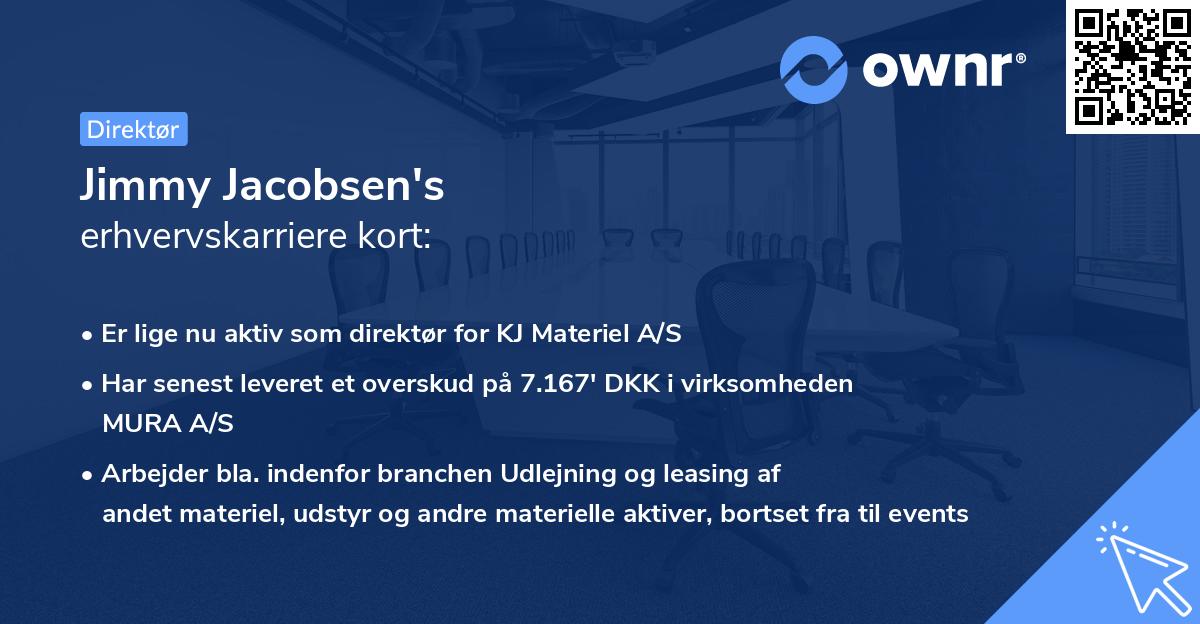 Jimmy Jacobsen's erhvervskarriere kort