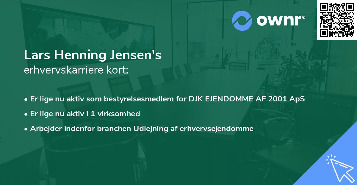 Lars Henning Jensen's erhvervskarriere kort