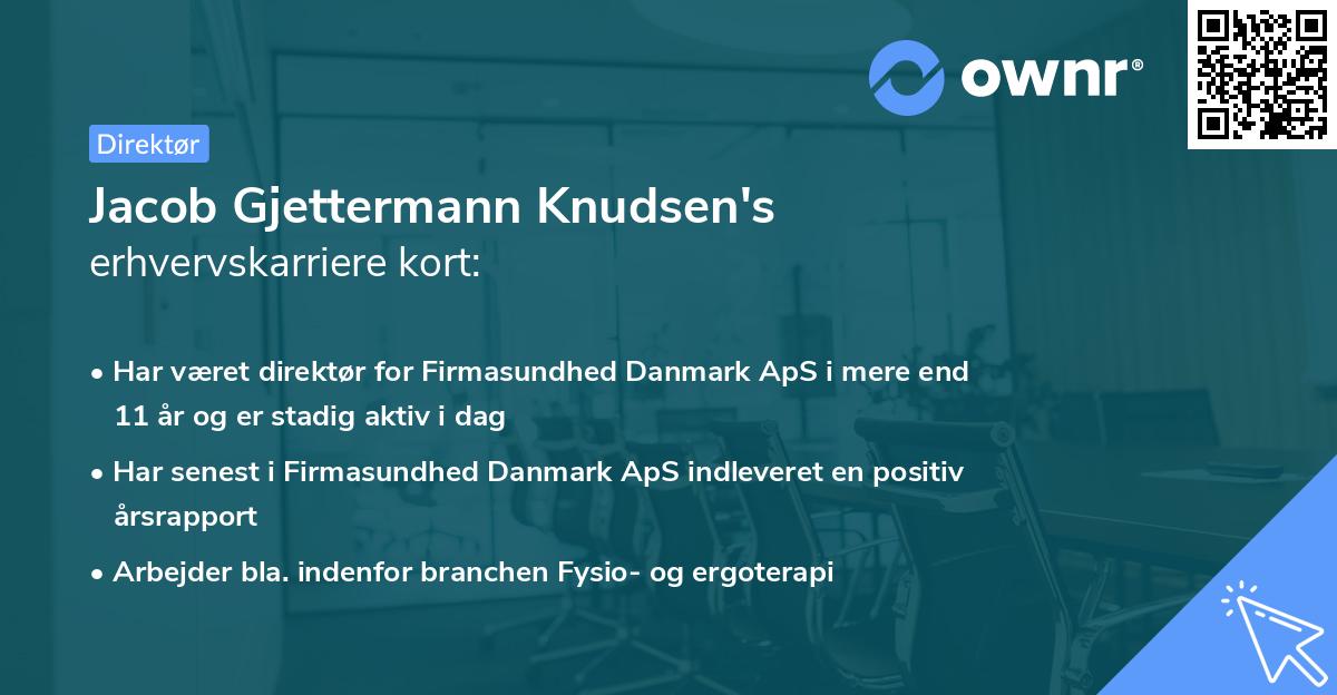 Jacob Gjettermann Knudsen's erhvervskarriere kort