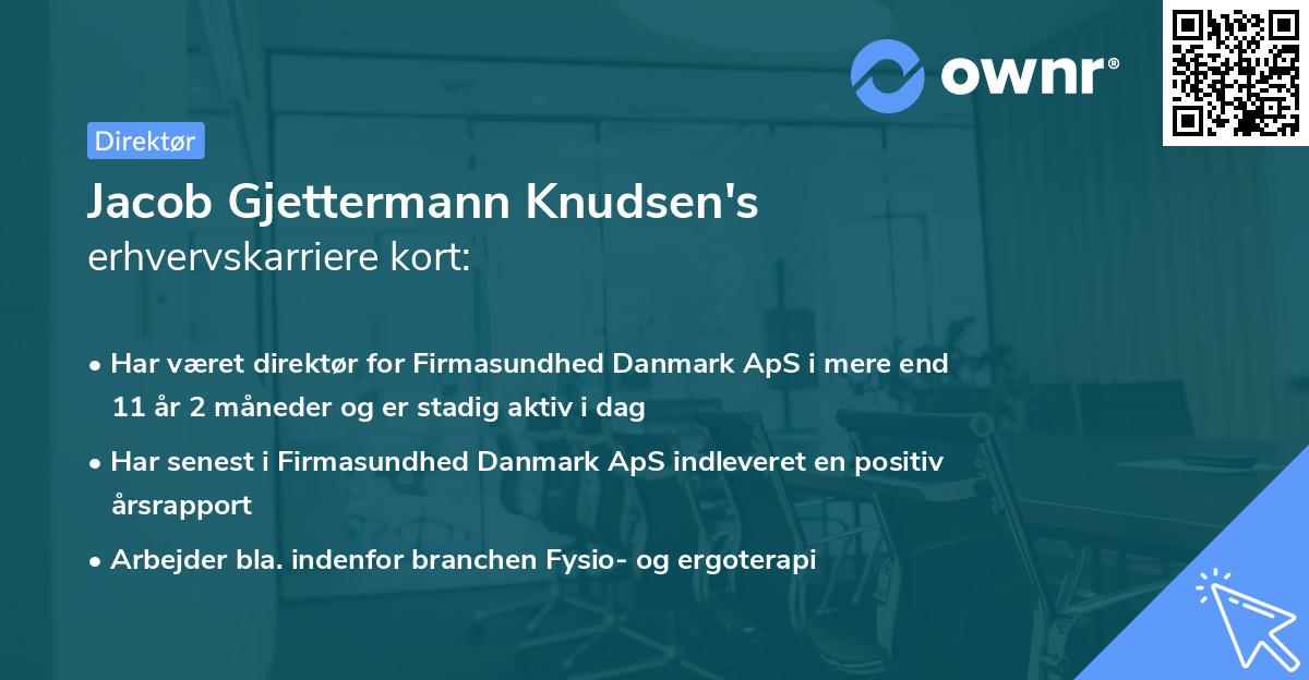 Jacob Gjettermann Knudsen's erhvervskarriere kort