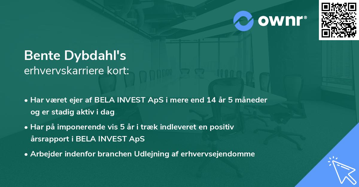 Bente Dybdahl's erhvervskarriere kort