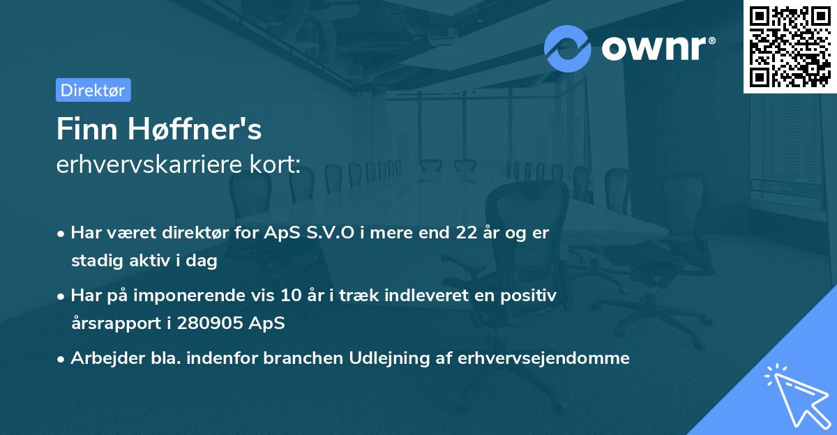 Finn Høffner's erhvervskarriere kort