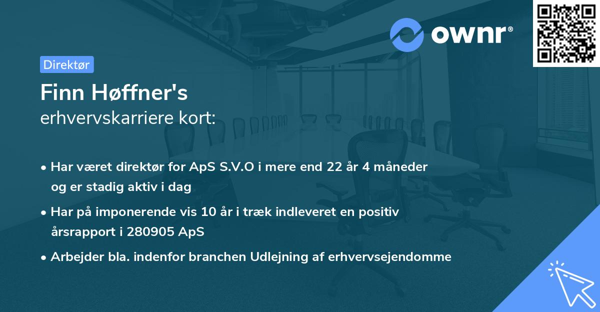 Finn Høffner's erhvervskarriere kort