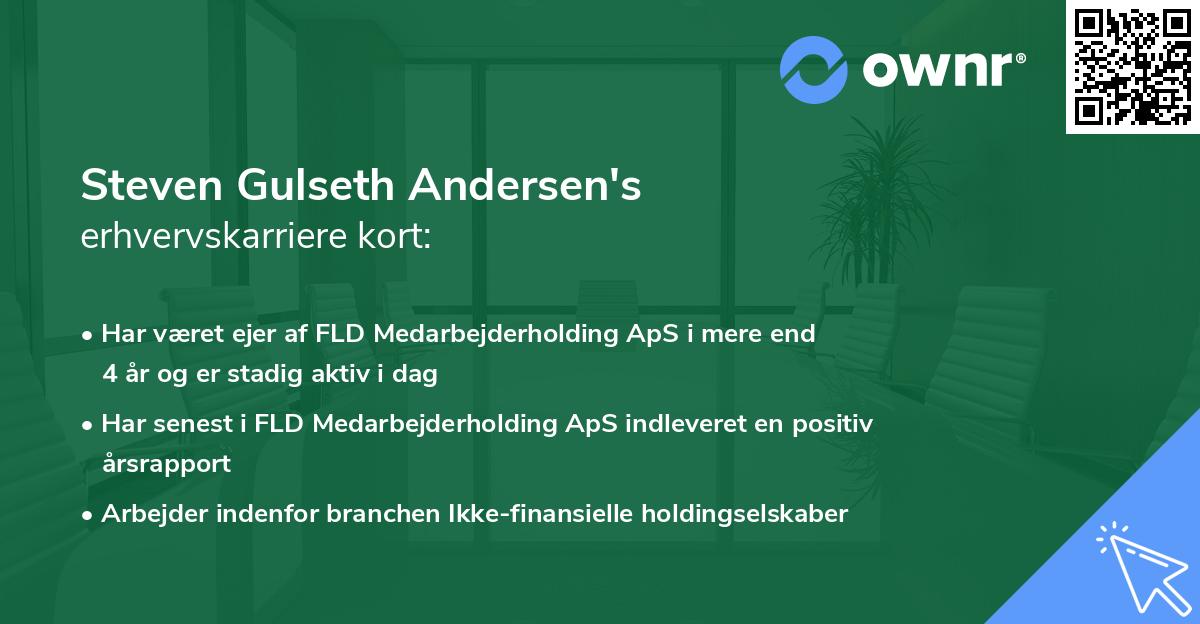 Steven Gulseth Andersen's erhvervskarriere kort