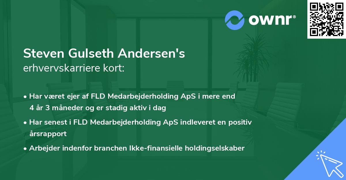 Steven Gulseth Andersen's erhvervskarriere kort