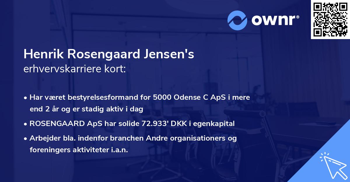 Henrik Rosengaard Jensen's erhvervskarriere kort