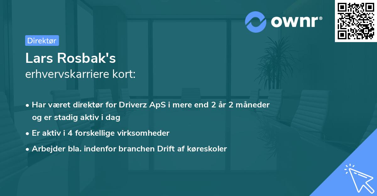 Lars Rosbak's erhvervskarriere kort