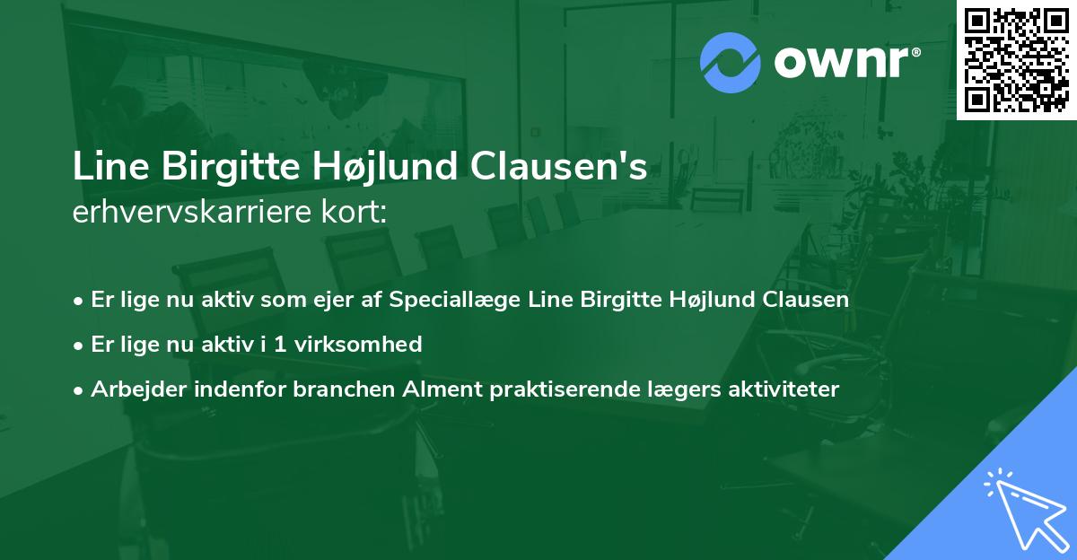 Line Birgitte Højlund Clausen's erhvervskarriere kort