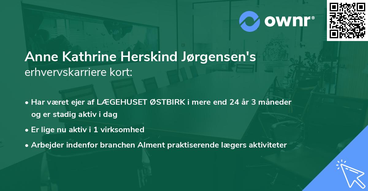 Anne Kathrine Herskind Jørgensen's erhvervskarriere kort