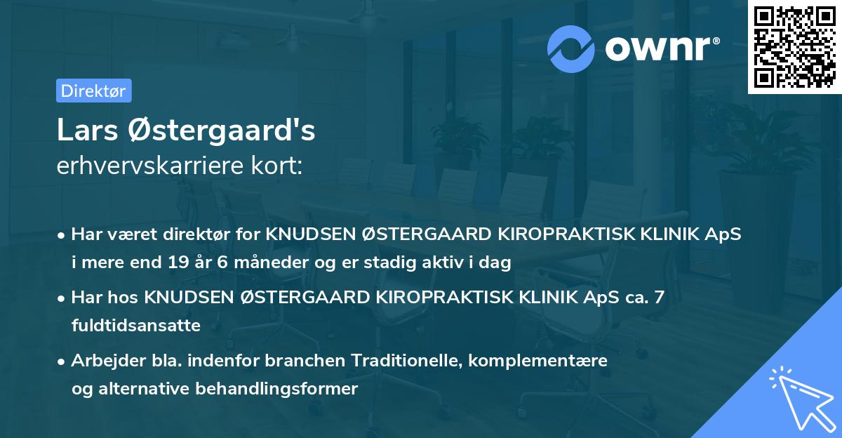 Lars Østergaard's erhvervskarriere kort