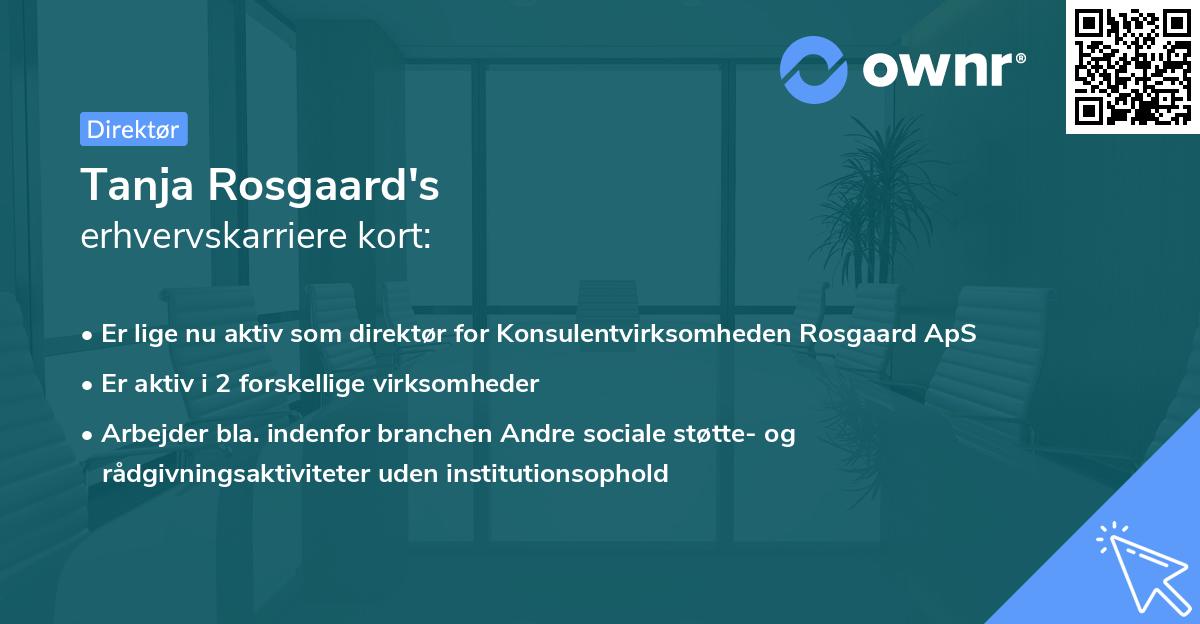 Tanja Rosgaard's erhvervskarriere kort