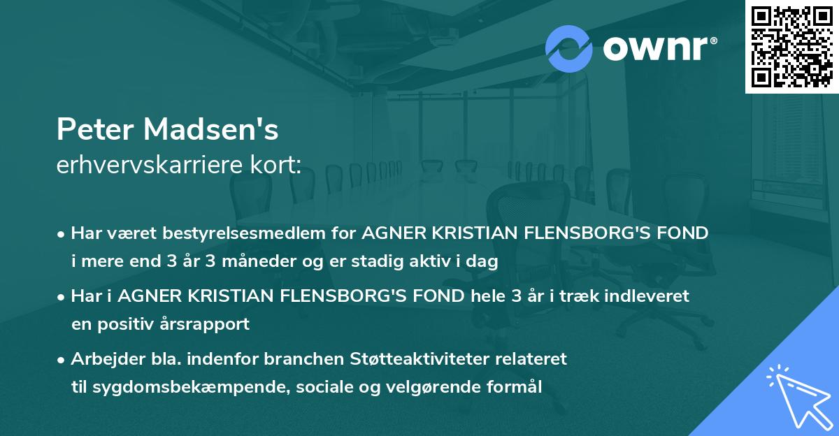 Peter Madsen's erhvervskarriere kort