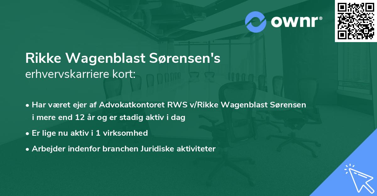 Rikke Wagenblast Sørensen's erhvervskarriere kort