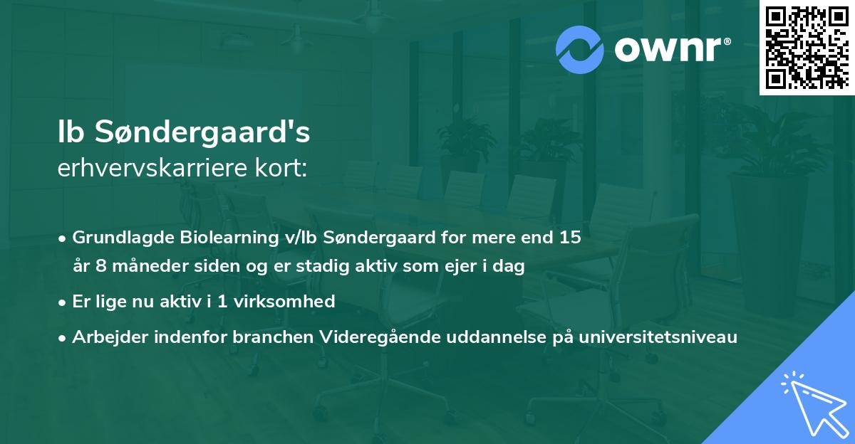 Ib Søndergaard's erhvervskarriere kort