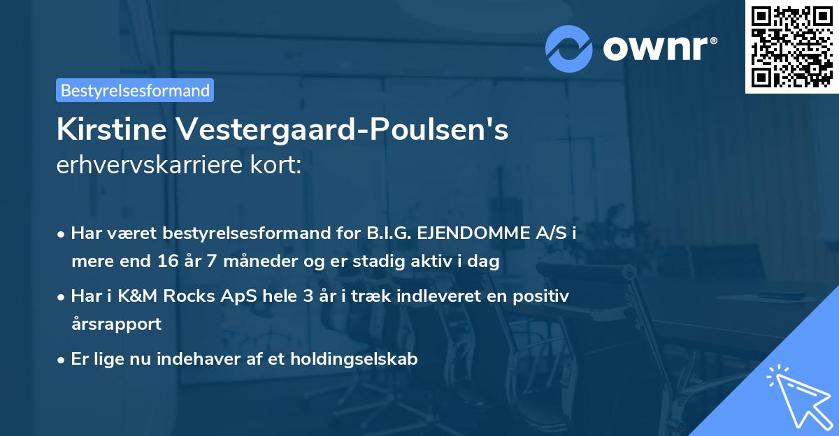 Kirstine Vestergaard-Poulsen's erhvervskarriere kort