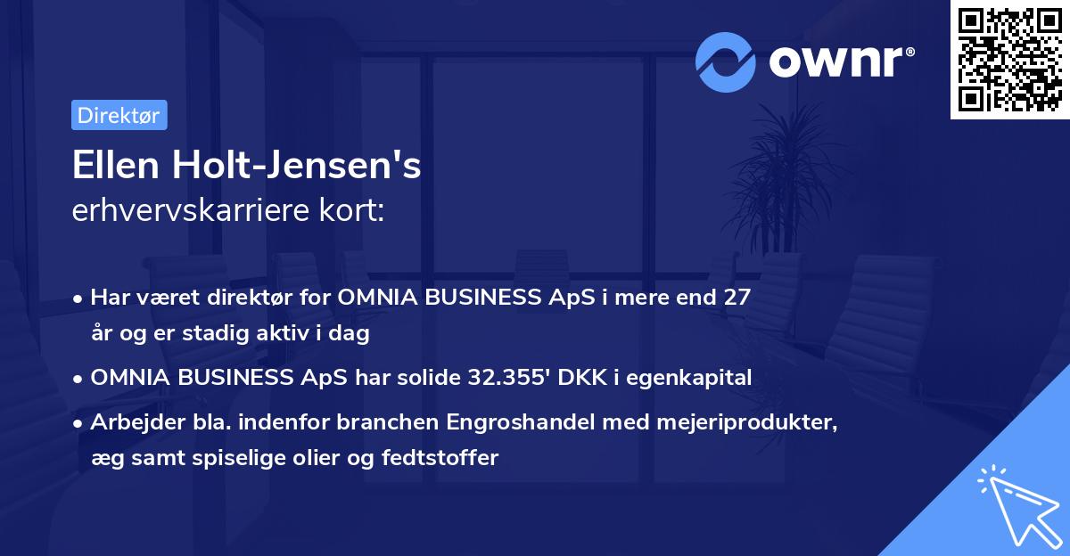 Ellen Holt-Jensen's erhvervskarriere kort