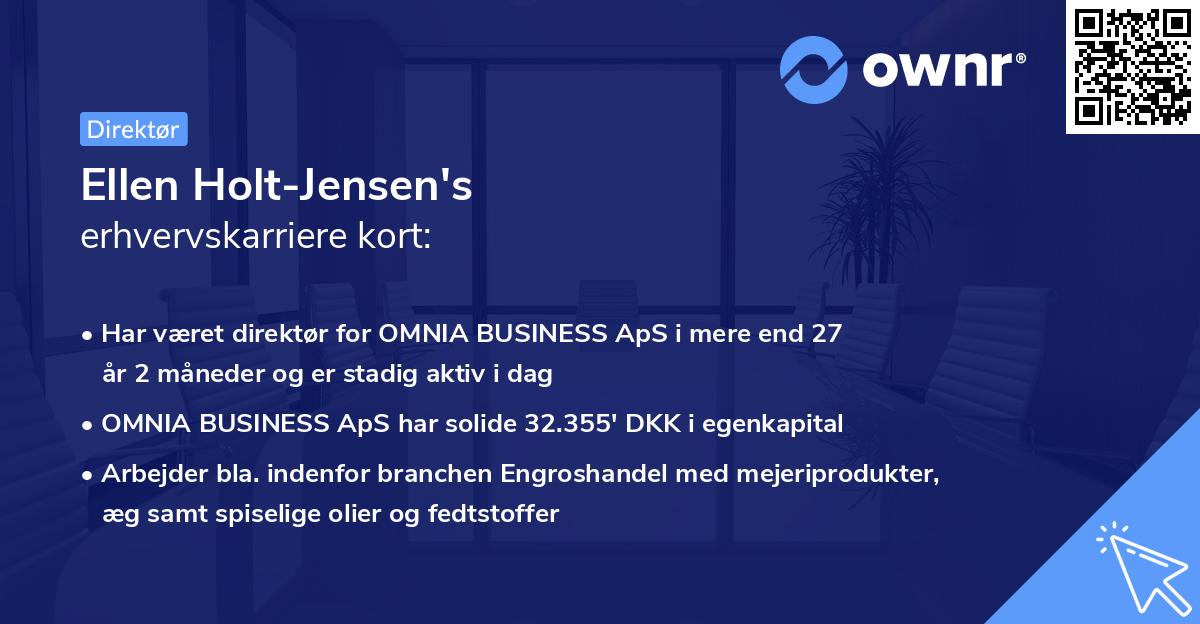 Ellen Holt-Jensen's erhvervskarriere kort
