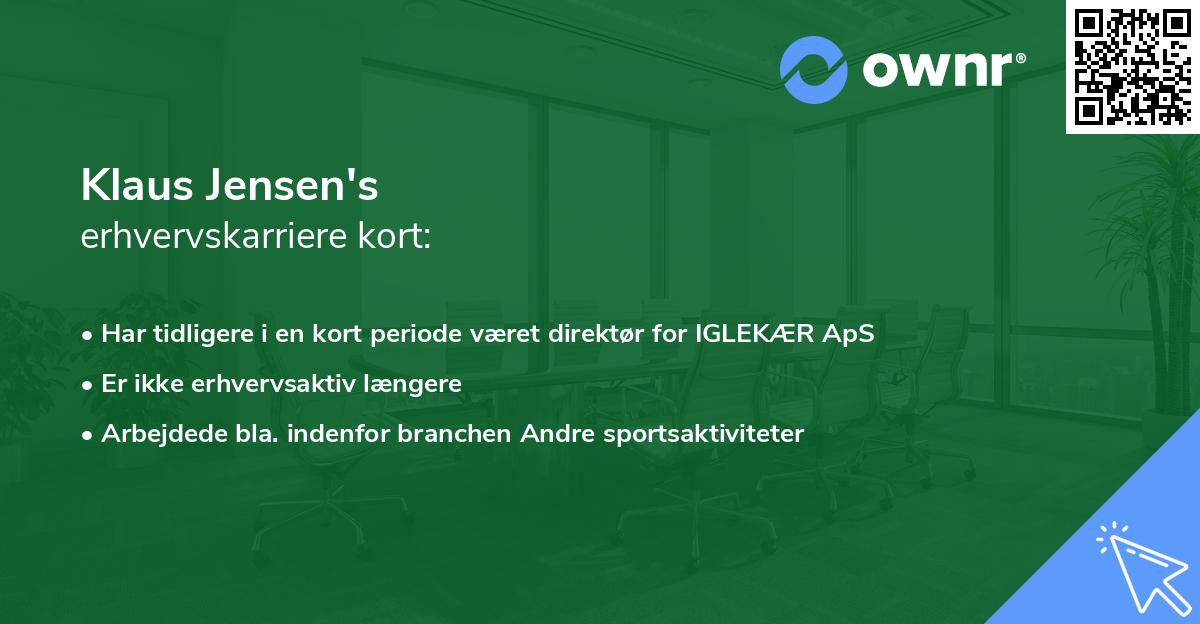 Klaus Jensen's erhvervskarriere kort