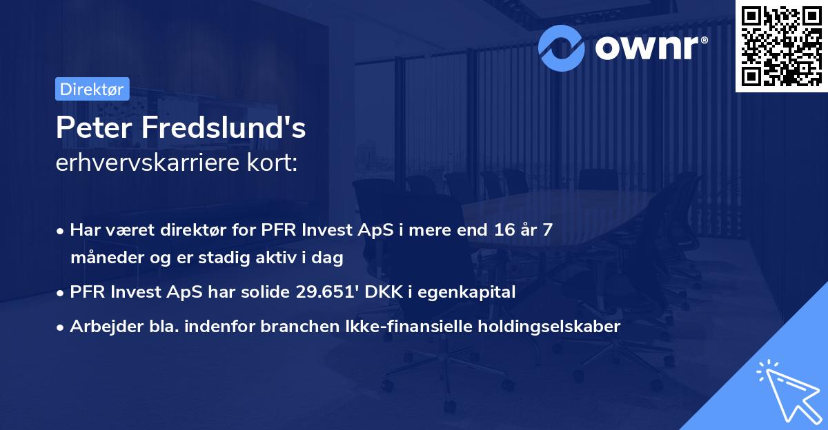 Peter Fredslund's erhvervskarriere kort