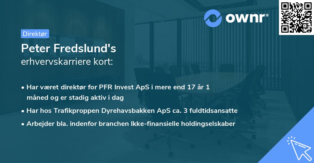 Peter Fredslund's erhvervskarriere kort