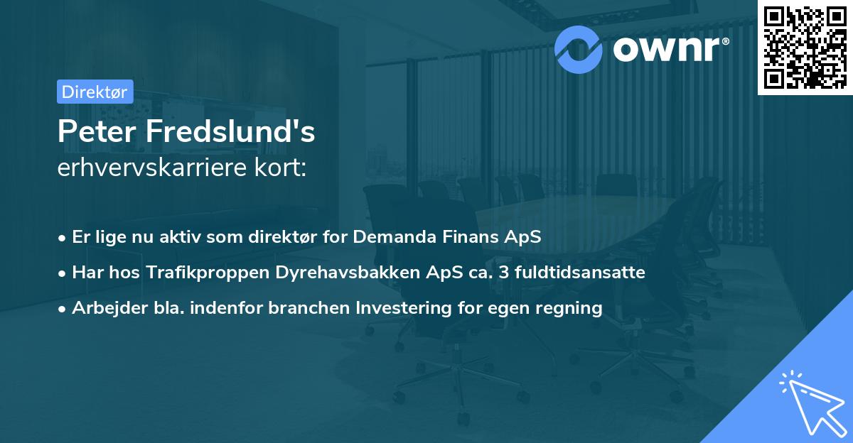 Peter Fredslund's erhvervskarriere kort