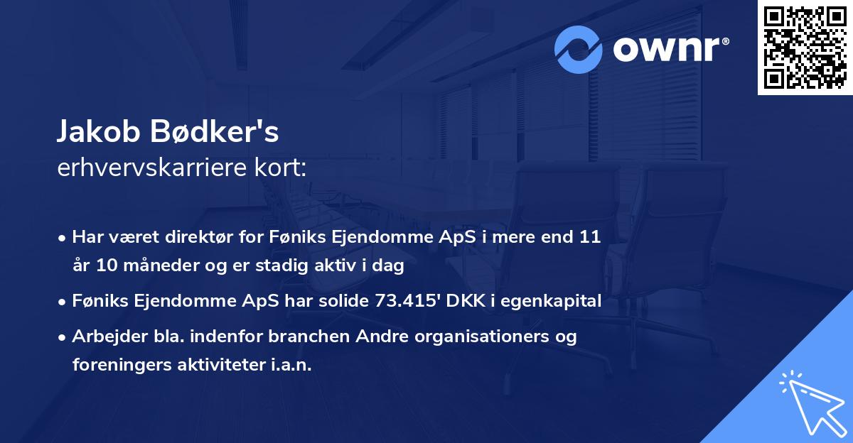 Jakob Bødker's erhvervskarriere kort