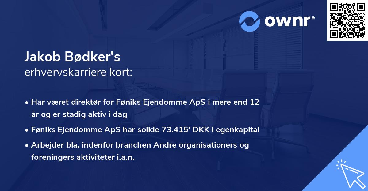 Jakob Bødker's erhvervskarriere kort