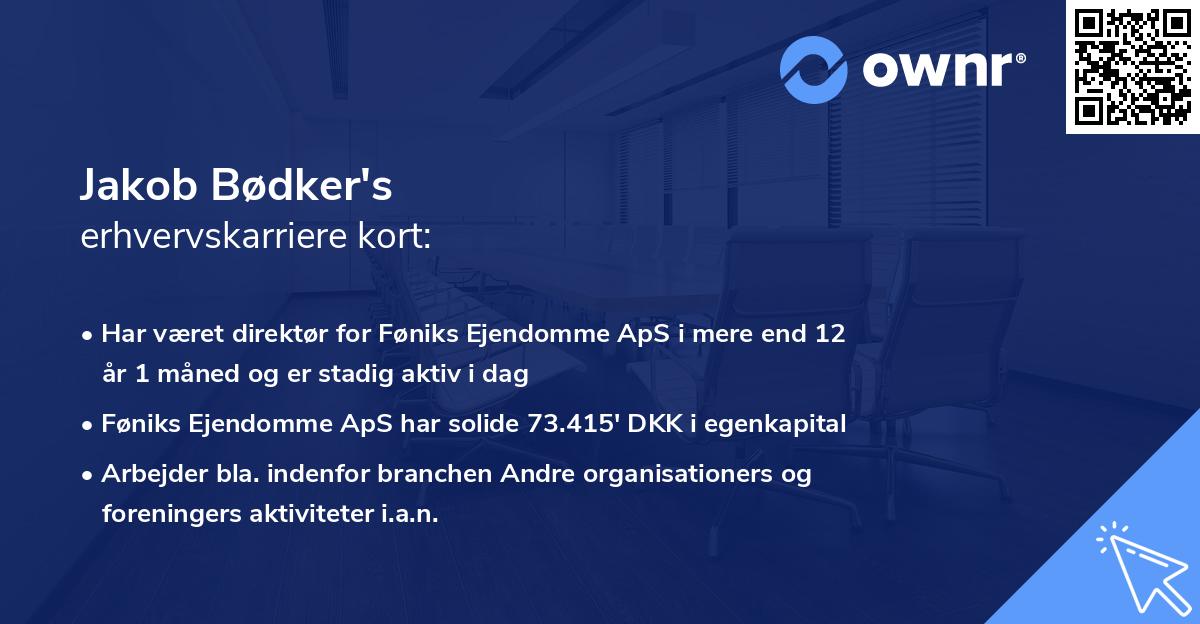 Jakob Bødker's erhvervskarriere kort