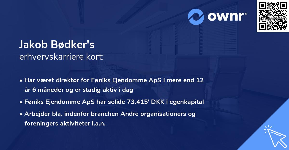 Jakob Bødker's erhvervskarriere kort