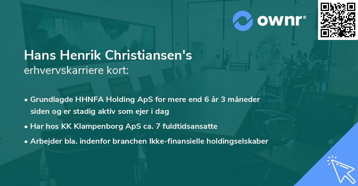 Hans Henrik Christiansen's erhvervskarriere kort