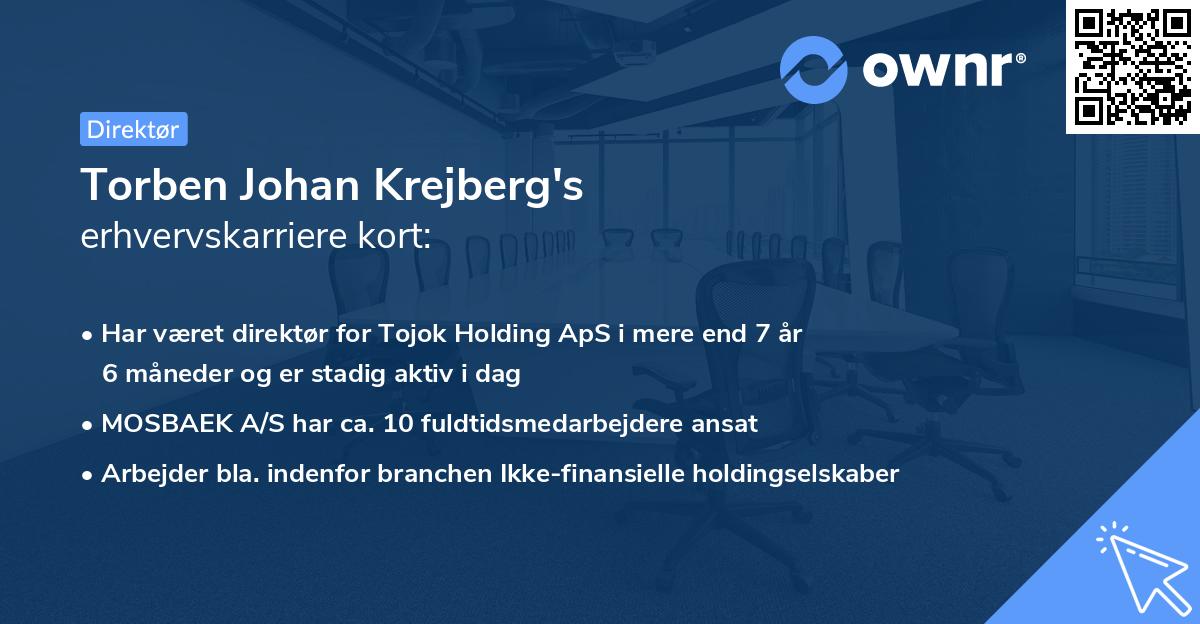 Torben Johan Krejberg's erhvervskarriere kort