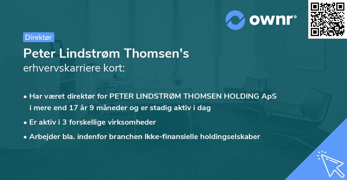 Peter Lindstrøm Thomsen's erhvervskarriere kort