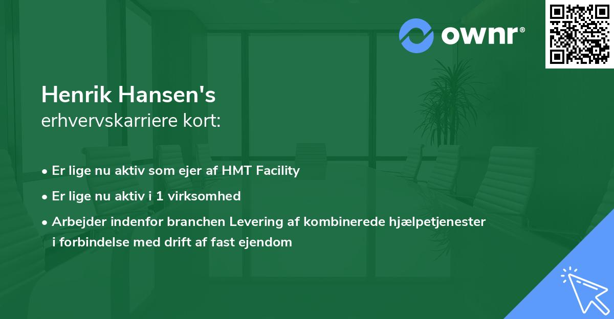 Henrik Hansen's erhvervskarriere kort