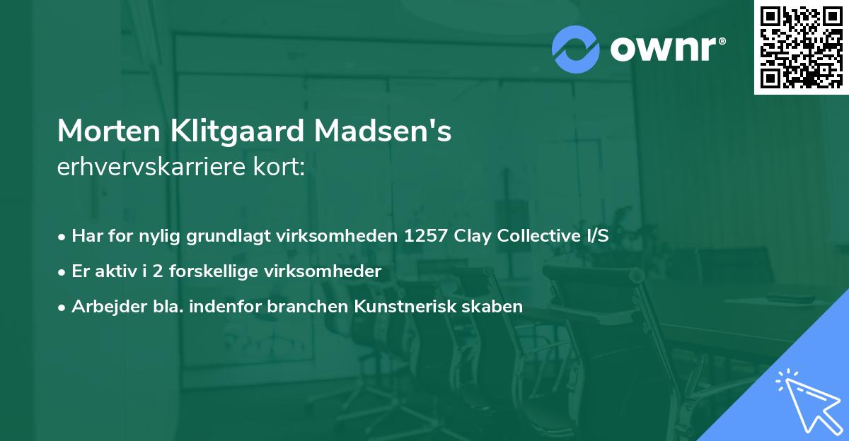 Morten Klitgaard Madsen's erhvervskarriere kort
