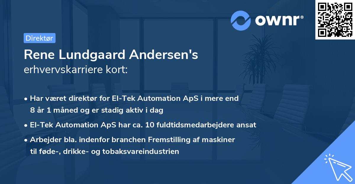 Rene Lundgaard Andersen's erhvervskarriere kort