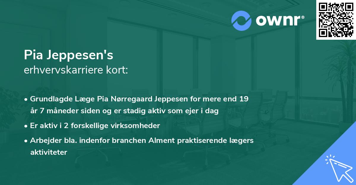 Pia Jeppesen's erhvervskarriere kort