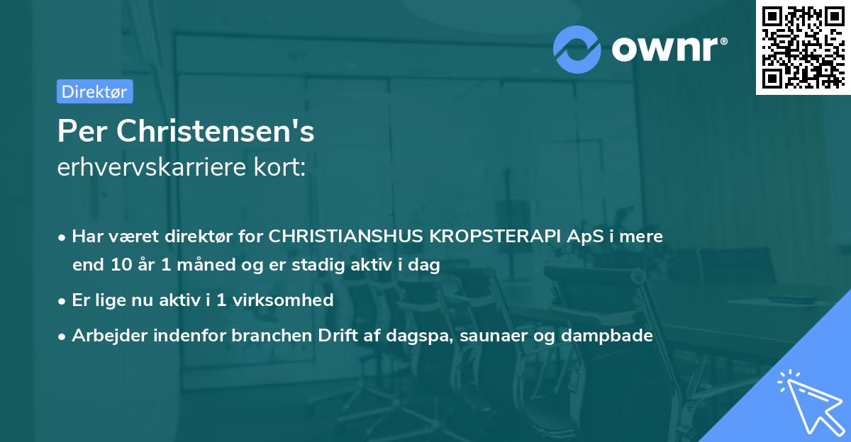 Per Christensen's erhvervskarriere kort